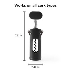 Rabbit Premium Wine Wing Corkscrew Opener 2.36 x 1.97 x 7.68 IN, Black