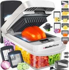 Mueller 10~in~1 Vegetable Chopper & Mandoline Slicer, 8~Blade, with Container