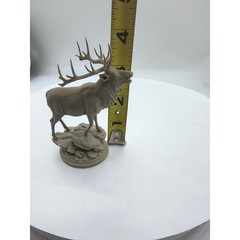Bugling Elk Figurine 3D Printed Wildlife Statue Tan Rustic Cabin Decor 4 Inch