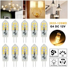 10~100Pcs G4 Bi-pin 12 LED Lamp Light Bulb DC 12V 20W 2835 SMD 6000K White/ Warm