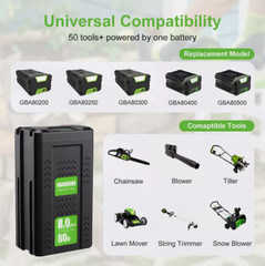 For Greenworks 80V Li-ion Battery 5.0Ah /8.0Ah PRO 80V GBA80200 GBA80600 2601302