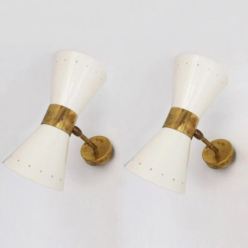 Pair Of Brass Diabolo Wall Sconce For Bedroom Vanity Lamp Fixture Christmas Gift
