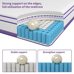 12 Inch King Size Mattress In a Box Gel Memory Foam Hybrid Spring Medium Firm