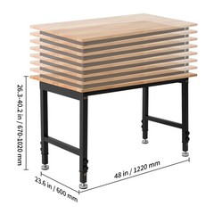 Uimoso 48 x 24 in Adjustable Workbench with 1500 lbs Capacity and Oak Wood Top
