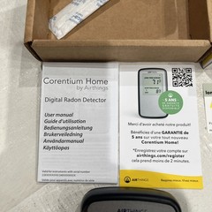 Airthings Corentium Home 223 Digital Radon Detector, Black/Gray, portable