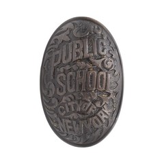Solid Brass Pair of New York City Public School Door Knobs – 3 Finish Choices