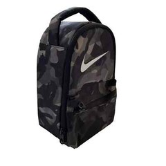 Nike Camo Insulated Lunch Bag Black Gray 6 Liter Easy Clean Zip 9A2747 K11