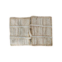Tan With Silver Stripes Large Woven Blanket Basket for Storage, 23″×16″×11.5″