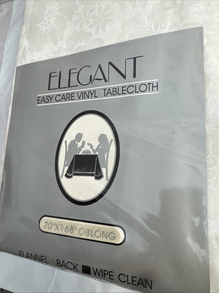 Vinyl White Tablecloth Pack Size 70 X 168 Oblong Easy Care