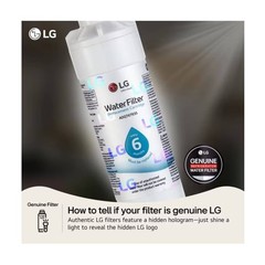 LG Genuine LT600P 6 Month/300 Gal Replacement Refrigerator Water Filter (White)