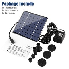 Solar Power Fountain Submersible Floating Water Pump Bird Bath Pond Garden Pool
