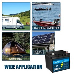 2 Pack KUNLUN Lithium Battery Lifepo4 12V 50Ah Solar Batteries for Deep Cycle RV