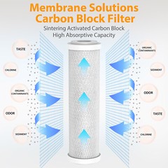 5 Micron 10″ x 2.5″ PP CTO Carbon Block Sediment Water Filter Set for RO System