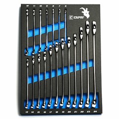 Capri Tools Combination Wrench Set, 19-Piece, Metric, Mechanic’s Tray