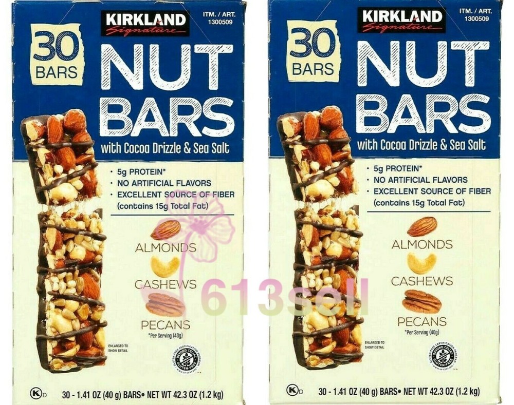2 Packs Kirkland Signature Nut Bars 30 ct 42.3 oz each Pack