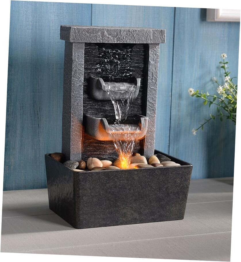 Home Décor 10.3 in Indoor Waterfall Fountain Relaxation High Contemporary