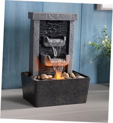 Home Décor 10.3 in Indoor Waterfall Fountain Relaxation High Contemporary