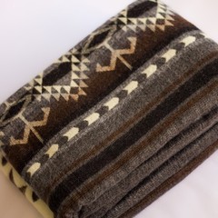 ALPACA WOOL BLANKET THROW XL KING 90×75 REVERSIBLE THICK & WARM HANDMADE ECUADOR