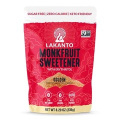 Lakanto Golden Monk Fruit Sweetener with Erythritol – Raw Cane Sugar Substitute.