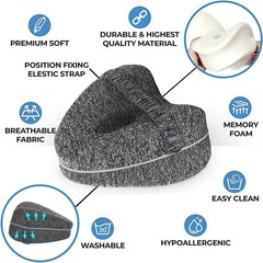 Memory Foam Knee Pillow for Side Sleepers Sciatica Hip Joint Back Pain Relief