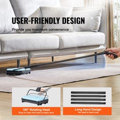 Carpet Floor Sweeper Manual 6.7 inch Width Sweeping Paths Non Electric Blue
