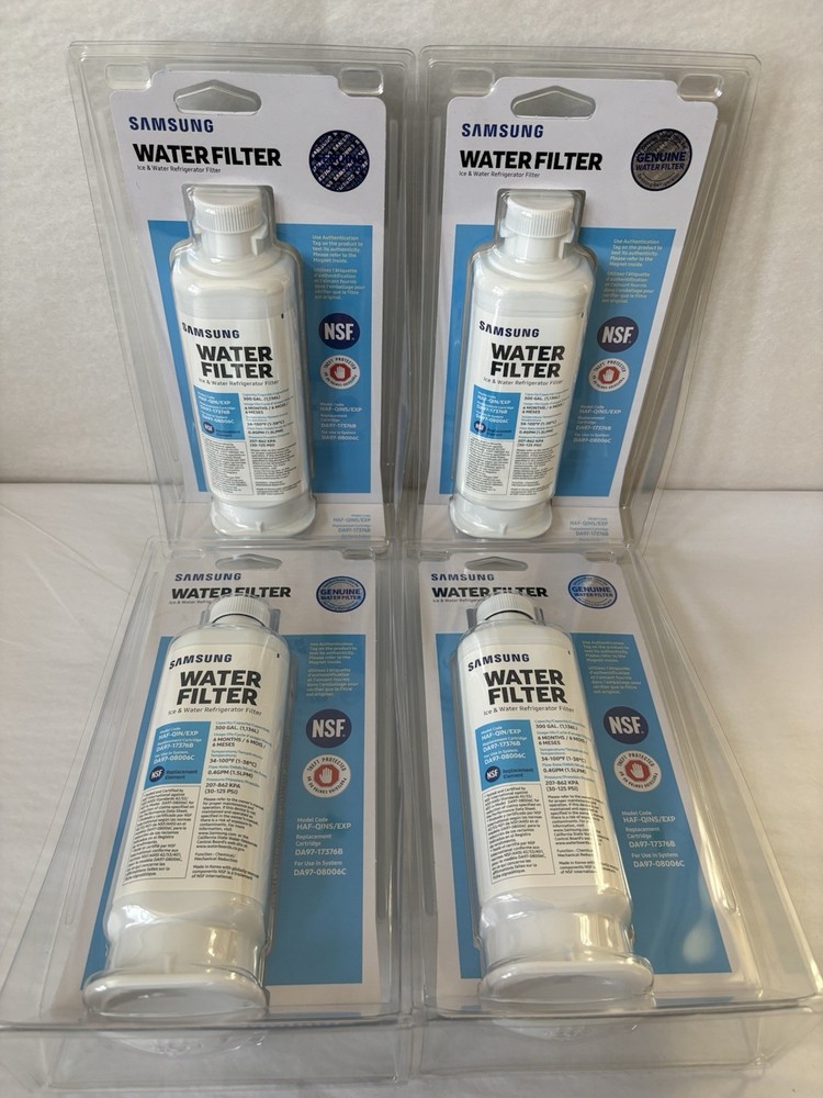 Genuine Samsung HAF-QINS/EXP DA97-17376B Refrigerator Water Filter White 4-PACK