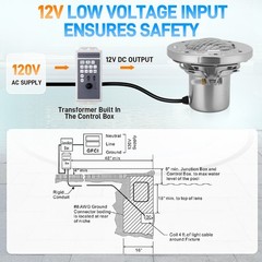 6 Inch 15W RGB LED Pool Light for Inground Pool w/Controller for Inground Pool