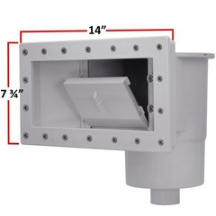 Rx Clear Wide-Mouth Thru-Wall Skimmer for Above Ground Pools – Grey