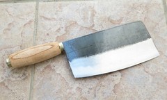 Crude – Chinese Vegetable Cleaver Knife, 7 inch,Carbon Steel, Super Thin & Light