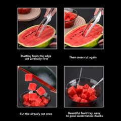 3/1 Watermelon Slicer Cutter,2-in-1 Fork Stainless Steel Fruit Cutting Artifact