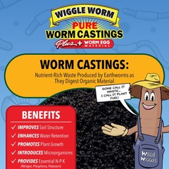 WIGGLE WORM Plus Worm Egg Material Soil Fertilizer For Gardening/Planting, 40 lb