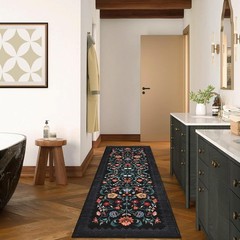 2.5×8 Floral Boho Runner Rug – Machine Washable & Non-Slip, Perfect for Hallways