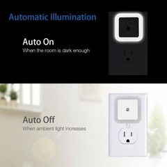 6Pcs Plug-in LED Night Light Lamp Dusk to Dawn Sensor Hallway Kitchen Bathroom