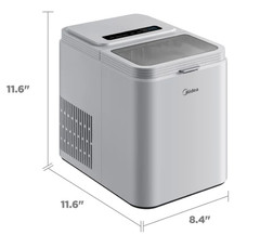 Midea Countertop Bullet Ice Maker 26.5 lb 2 Sizes Fast 6‑Min Ice Auto‑Clean Port
