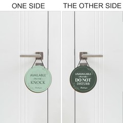 Do Not Disturb Door Hanger Sign – Available Please Knock Sign Double Green