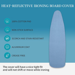 Ironing Board Cover and Pad | 100% Cotton with Blue
