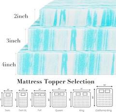 Memory Foam Mattress Topper Sleeper Sofa Thick Gel Infused Bed Toppers 2″ 3″