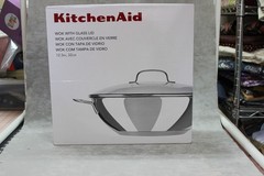 KitchenAid Wok Stir Fry Skillet with Glass Lid 12.5 Inches Never Used In Box