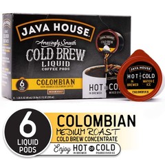 Java House Cold Brew Coffee Concentrate Single Serve 1.35 Fl Oz (Pack of 6)