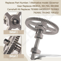 84005207 793880 Camshaft Kit W/691968 Governor & Oil Slinger for B&S, Replaces 3