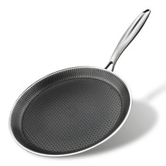 Nonstick Crepe Pan, 11Inch Stainless Steel Crepe Pan, Honeycomb Coating Flat Ski