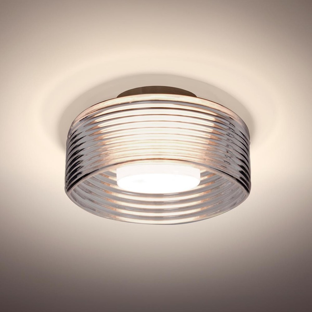 Besa Lighting BELUSMC-LED-BR Belu LED 7.88 inch Bronze Flush Mount Ceiling Light