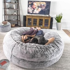 Bean Bag Chair for Adults Kids Oversize Giant Beanbag Chair 5FT Light Grey
