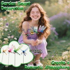 12 Fake Dragonfly Clips Clip on Dragonfly for Outdoors 3D Dragonfly Garden Decor