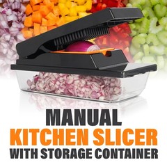 Nutrislicer XL All in 1 Mandoline Slicer and Vegetable Chopper with Container