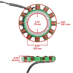 Charging Coil Stator for Kawasaki FD620D FD661D FD671D FD711D 59031-2123