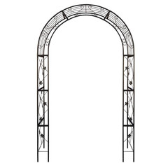 98.4 In. X 58 In. X 19 In. Black Outdoor Metal Garden Arbor Plant Climbing Trell