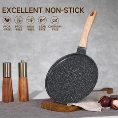 Crepe Pan Nonstick, 9.5 Inch Comales Para Tortillas Griddle Pan for Stove Top…