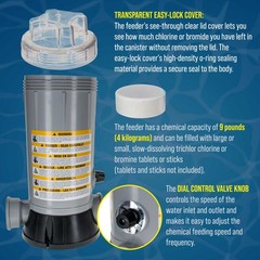 Professional Off-Line Pool Automatic Chlorine Feeder – 9 lb Chemical Capacity