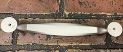 Large nickel silver color drawer door pull 7.5-in center to center